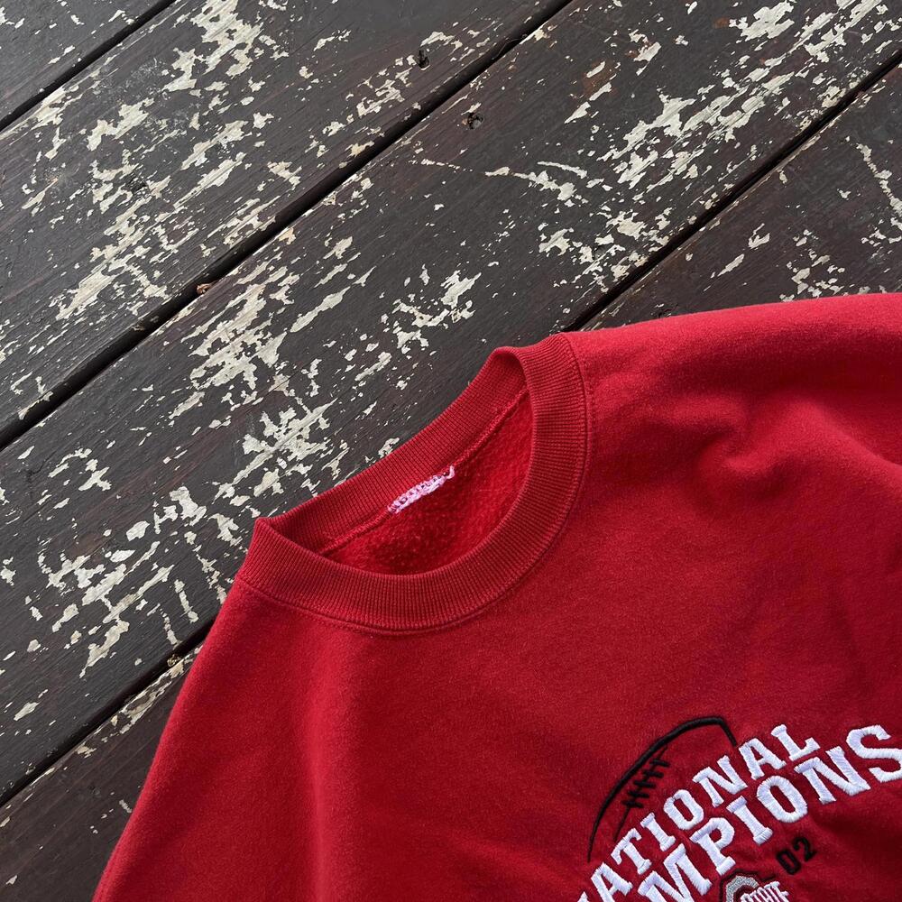 (XL) Vintage Ohio State OSU National Champions Embroidered Crewneck Sweatshirt - Picture 3 of 5